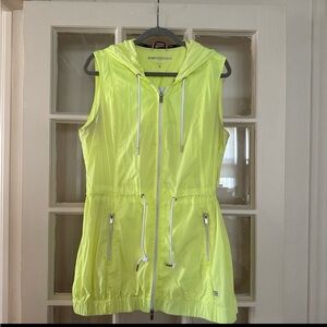 Tommy Hilfiger neon yellow hooded zip vest